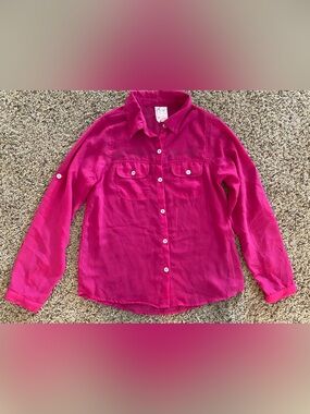 Japna Kids Girls 12 button down heart cut out collared shirt